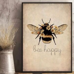 Bee Kind inspirational canvas art print new be nice